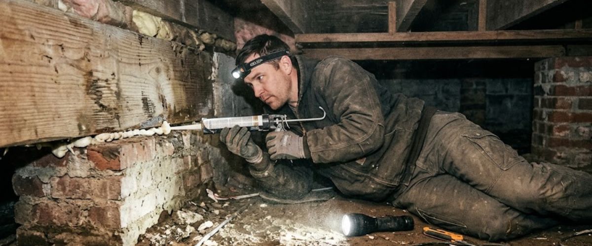 Basement rodent inspection in a Chattanooga home